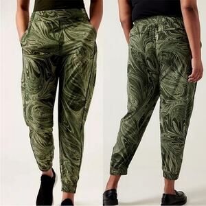 Athleta Brooklyn Jogger Sumi Marble Green Athleisure Size 14